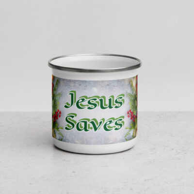 Jesus Saves Enamel Mug