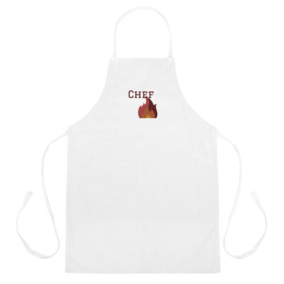 Flaming Chef Embroidered Apron