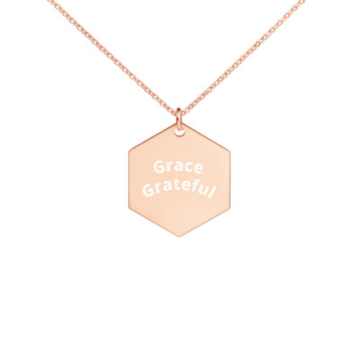 Grace Engraved Silver Hexagon Necklace