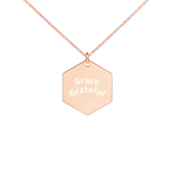 Grace Engraved Silver Hexagon Necklace