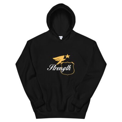 Unisex Hoodie with shield of strength