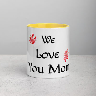 A Love you Mom Mug with Color Inside