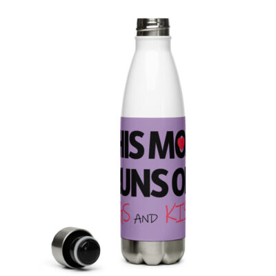 A mom runs on hugs Stainless Steel Water Bottle