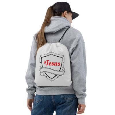 A #Jesus design Drawstring bag