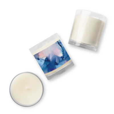 A Glass jar soy wax candle