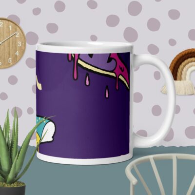A picture paint White glossy mug