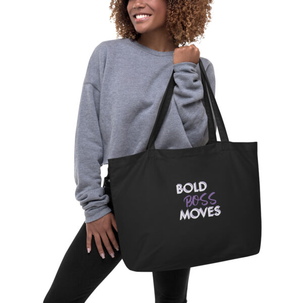 A women's Bold & Boss Large organic tote bag