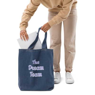 The work dream team bag Organic denim tote bag
